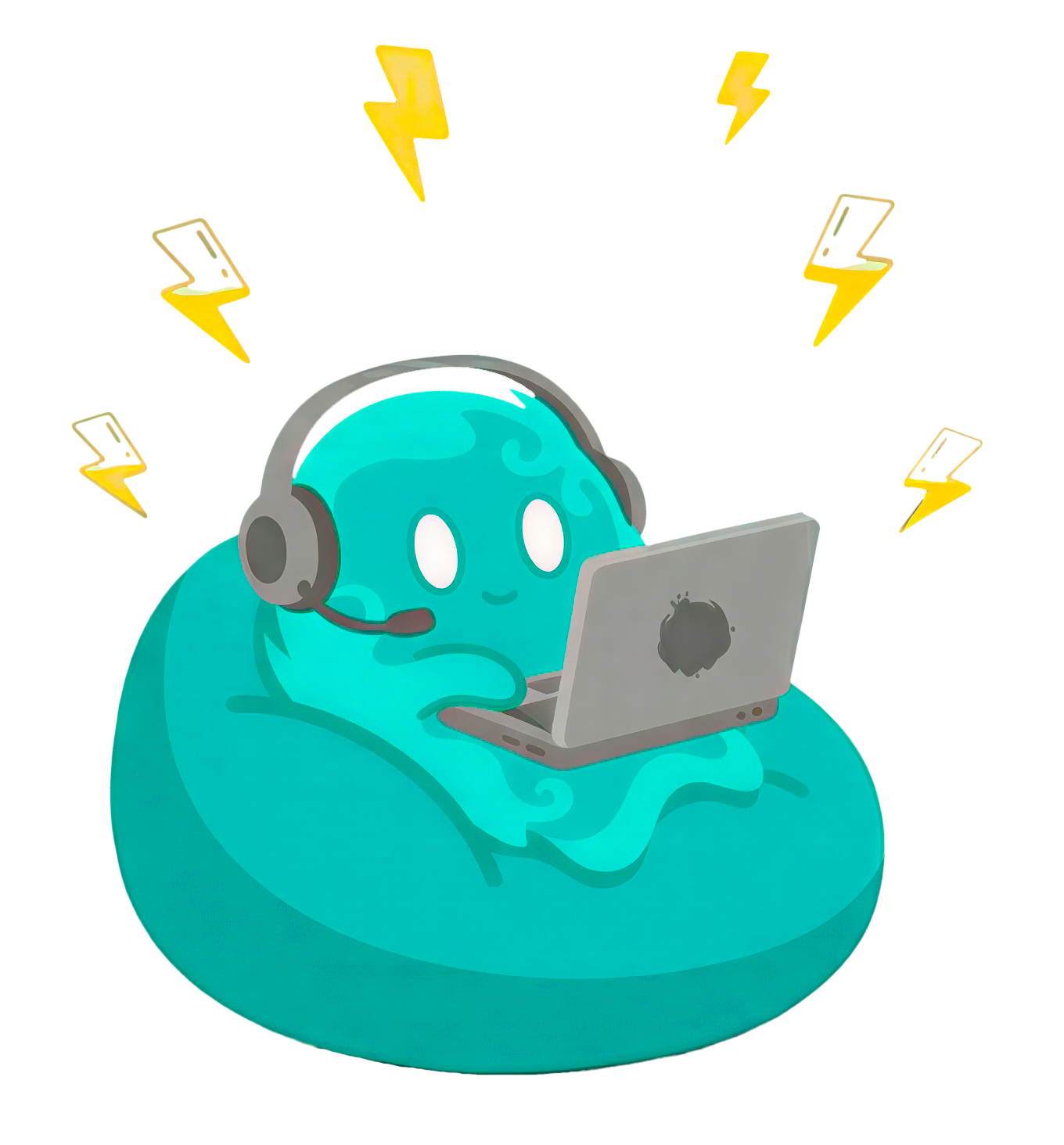 Mascote Genii Aluno Gamer